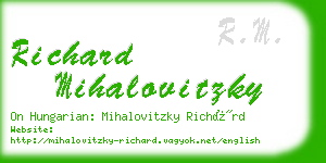 richard mihalovitzky business card